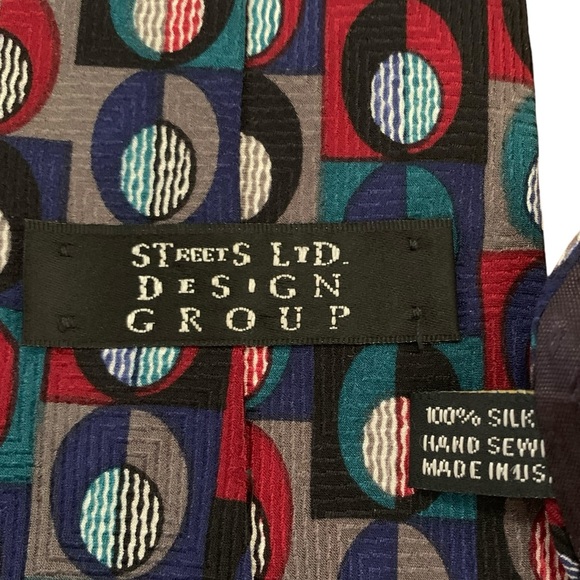 Streets Ltd. Design group 100% silk vibrant, art deco tie excellent condition. - Picture 2 of 4